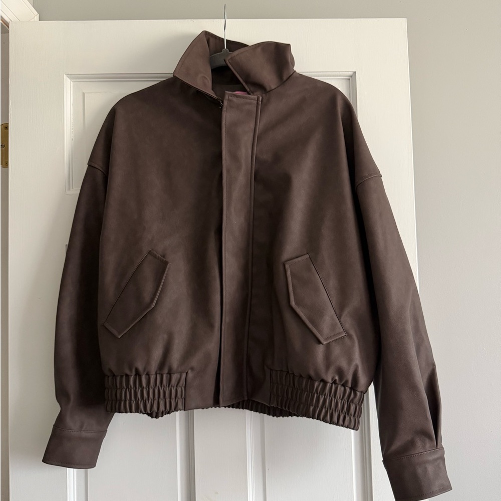 Edikted Oversized Faux Leather Jacket